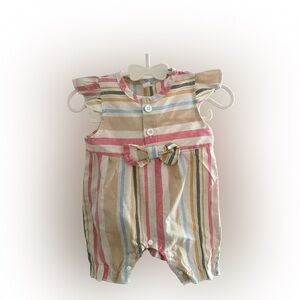 Striped Baby Romper with Bow